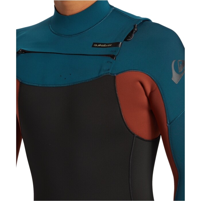 2024 Quiksilver Mens Everyday Sessions 4/3mm Chest Zip Wetsuit EQYW103201 - Midnight Turquoise